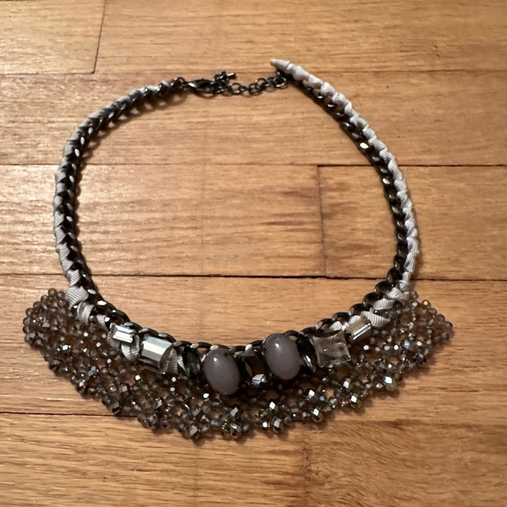 Elegant Black and Gray Beaded Necklace